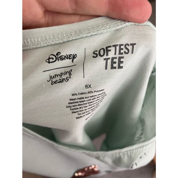 Disney Jumping Beans Size 6x Girls Long Sleeve Sequin Stretch Minnie Mouse Shirt - Picture 3 of 5